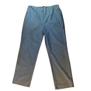 LOFT High Waisted Trousers Houndstooth NWT Flat Front Straight Legs, size 10